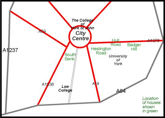 Diagram showing location of available houses